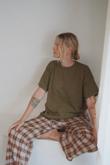 Womens Logo Knit Tee | Moss