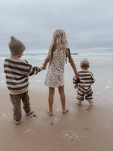 PRE ORDER French Terry Romper | Walnut Stripe