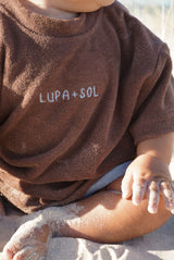 Terry Logo Tee- Chocolate + Sky