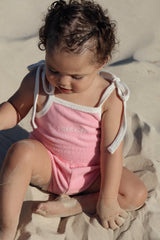 Terry Scrunch Romper- Blossom