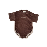 Terry Logo Romper | Chocolate