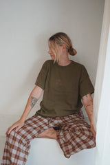 Womens Logo Knit Tee | Moss