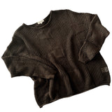 Womens Crochet LOVE Pullover - Bark