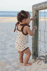 Terry LOVE Scrunch Romper- Chocolate