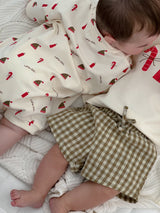 Gingham Shorts- Olive