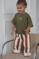 Bobby Canvas Pants - Brick Stripe