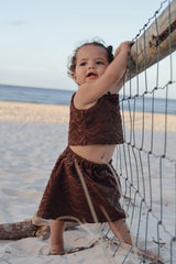 Terry WAVE Crop Singlet- Chocolate