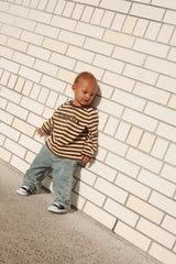 Long Sleeve Stripe Tee- Marigold + Fudge