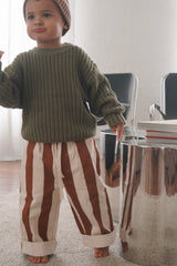 Bobby Canvas Pants - Brick Stripe