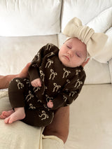 Bow Romper - Bark