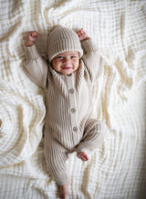Ribbed Knit Romper | Biscuit