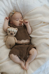 Crochet Cropped Tee | Pecan