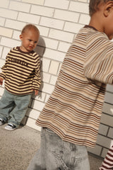Long Sleeve Stripe Tee- Marigold + Fudge