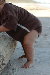 Terry Logo Romper | Chocolate