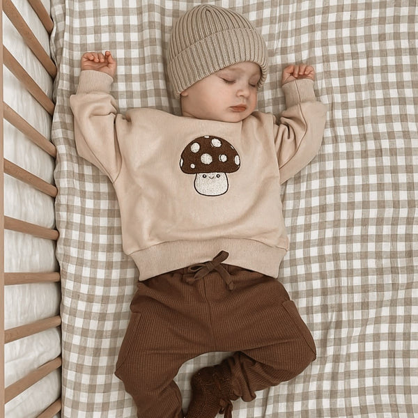 Lupa and Sol French Terry Sweater | Mushroom