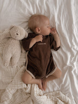 Terry Logo Romper | Chocolate
