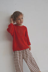 Crochet BOW Pullover - Crimson