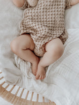 Chunky Waffle Kimono Romper | Oatmeal