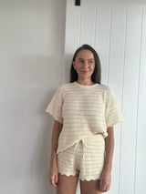 Womens Crochet Beach Shorts | Buttermilk