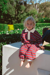 Campus Lounge Suit- Burgundy Stripe
