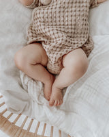 Chunky Waffle Kimono Romper | Oatmeal