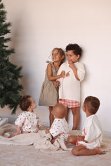 Gingham Ruffle Dress- Olive