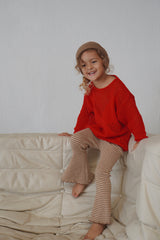 Crochet BOW Pullover - Crimson