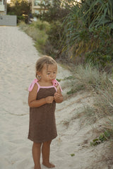 Terry Tie Up WAVE Dress- Chocolate