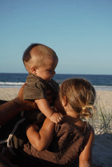 Terry Logo Tee Romper- Herb