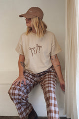 Women’s BOW knit tee | natural