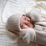 Chunky Ribbed Pixie Beanie | Biscuit