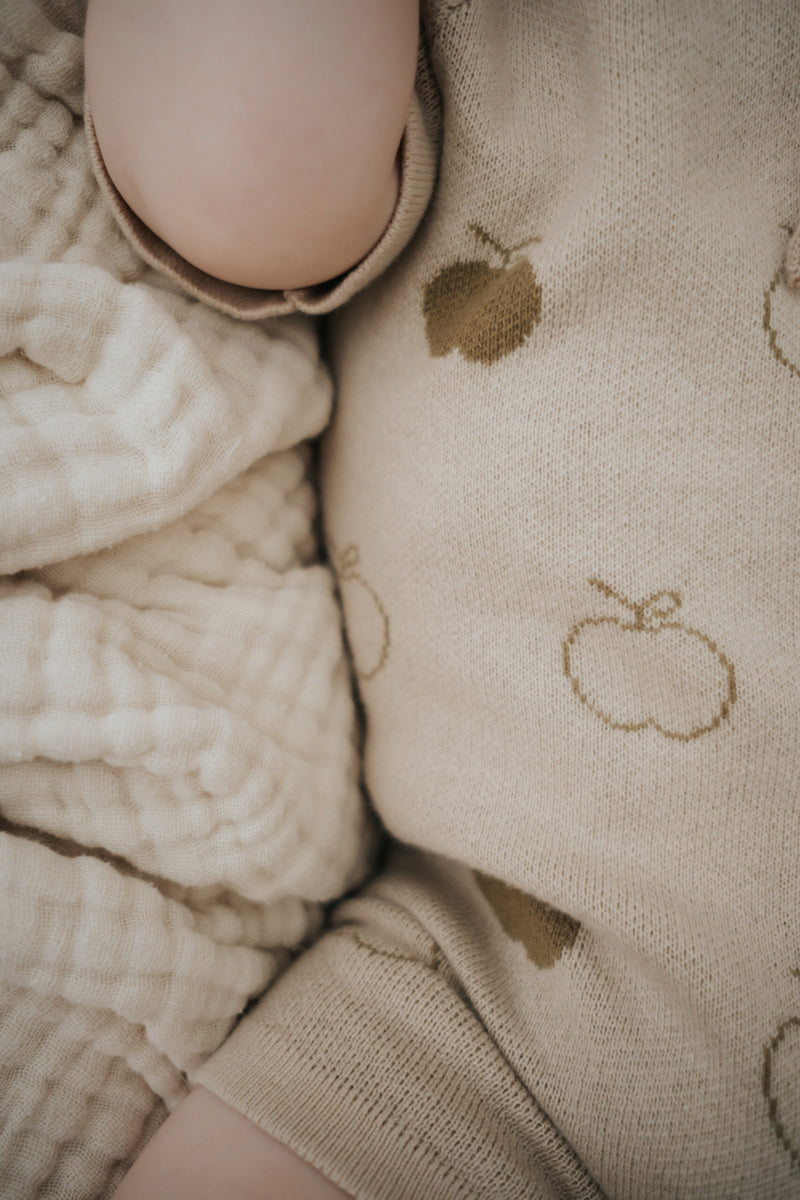 Lupa and Sol Apple Romper | Olive on Oat