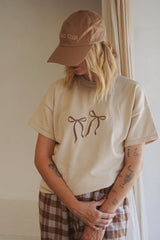Women’s BOW knit tee | natural