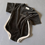 Terry Logo Tee Romper- Herb