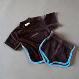Terry Shorts- Chocolate + Sky