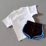 Logo Milk Tee - Sky Embroidery