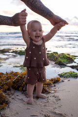 Starlight Embroidered Shorts- Butter Choc