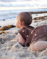 Starlight Tie Up Embroidered Singlet- Butter Choc