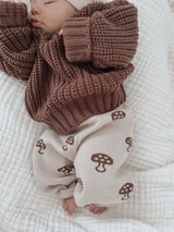 Mushroom Pants | Choc + Dark Beige