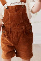 Jamie Kay Casey Cord Short Overalls | Cinnamon