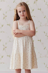 Jamie Kay  Fine Rib Matilda Dress - Simple Flowers Egret