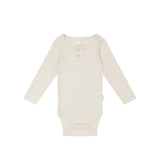 Organic Cotton Modal Long Sleeve Bodysuit - Milk