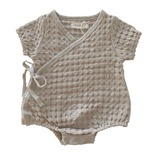 Chunky Waffle Kimono Romper | Oatmeal