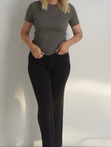 RIBBED TEE | CHARCOAL (WOMEN'S)