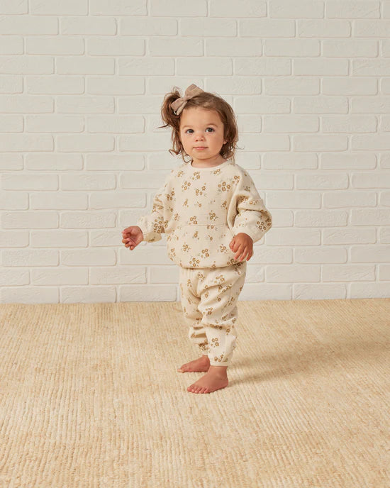 Quincy Mae Waffle Slouch Set || Honey Flower
