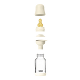 BIBS Glass Baby Bottle Complete Set 120ml Latex - Ivory