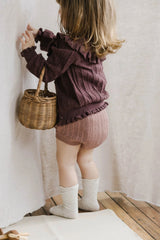 Jamie Kay Natalie Frill Knee High Socks | Oatmeal Marle