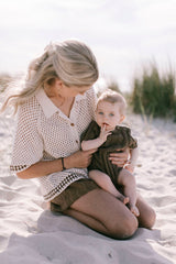 Grown Ladies Hand Crochet Shirt - Coconut