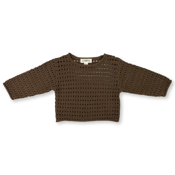 Grown Summer Open Knit Pull Over - Mud