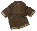 Grown Ladies Hand Crochet Shirt - Mud
